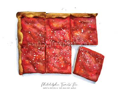 Philly Tomato Pie Watercolor Art Print