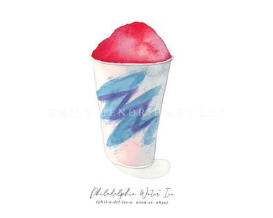 Philly Water ice ( "Wooder Ice" ) Watercolor Art Print