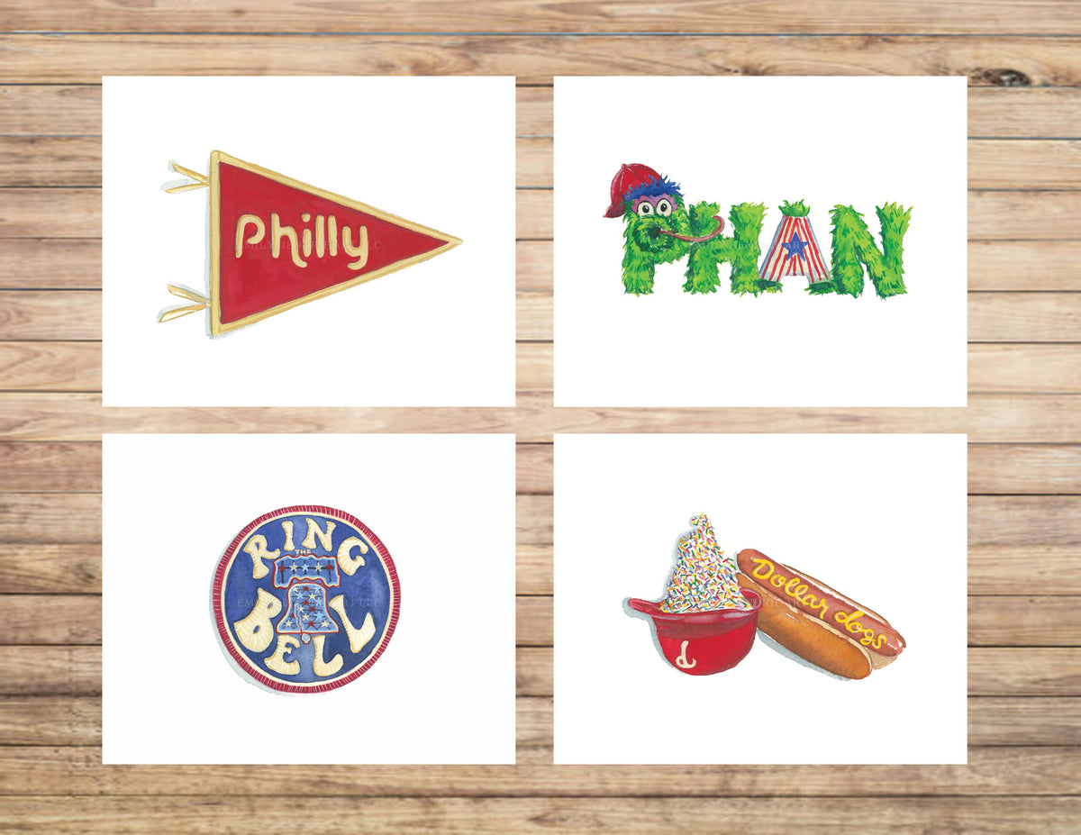 Phillies Inspired Ice Cream Helmet & Dollar Dog Print