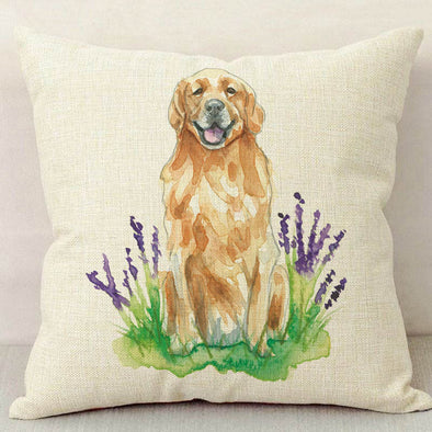 Golden Retriever Dog Linen Pillowcase