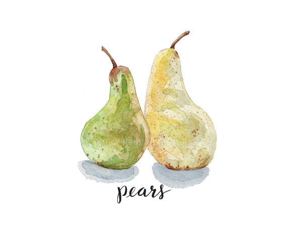 Pear Watercolor Art Print