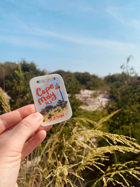 Cape May, Nj Beach Tag Vinyl Sticker