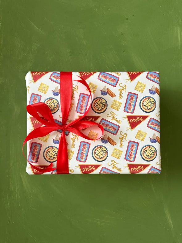 Philly Baseball Fan Inspired Wrapping Paper Sheets