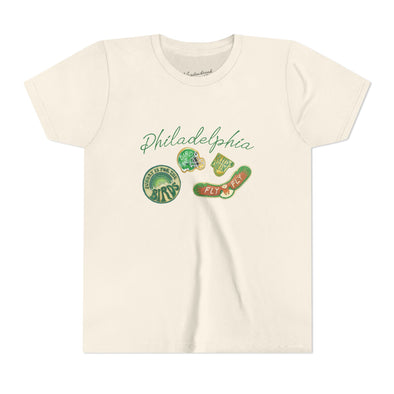 Kids Philadelphia Script Football Fan Short Sleeve Tee