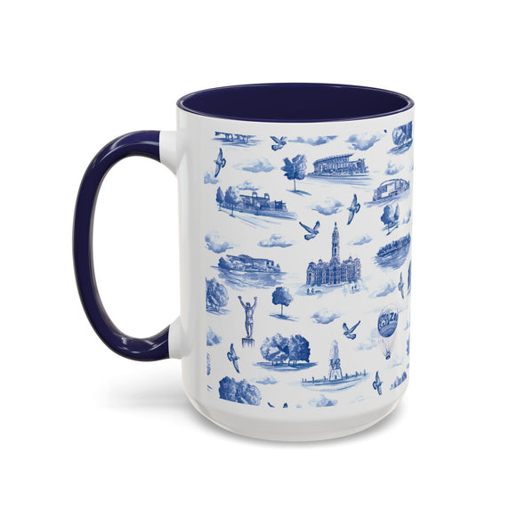 Philly Blue Toile 11oz ceramic mug