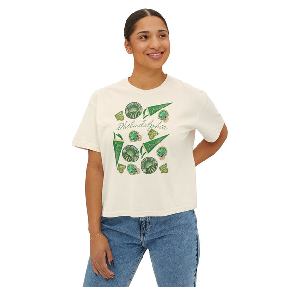 Philly Football Fan Multi Women's Boxy Tee