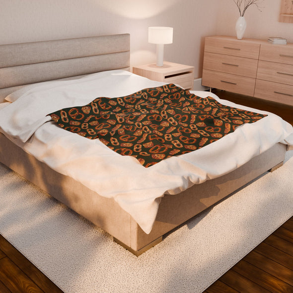 Philly Mixed Pretzels Velveteen Plush Blanket