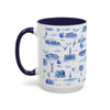 Philly Blue Toile 11oz ceramic mug