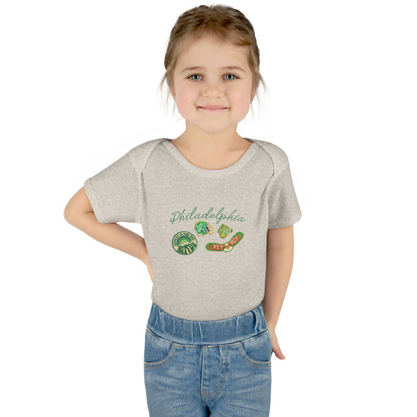 Baby Philadelphia Script Football Fan Baby Rabbit Skin Onesie