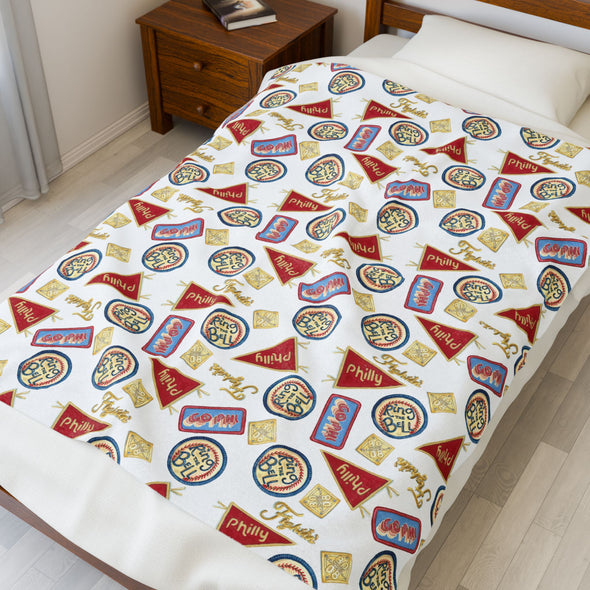 Philly Baseball fan Velveteen Plush Blanket