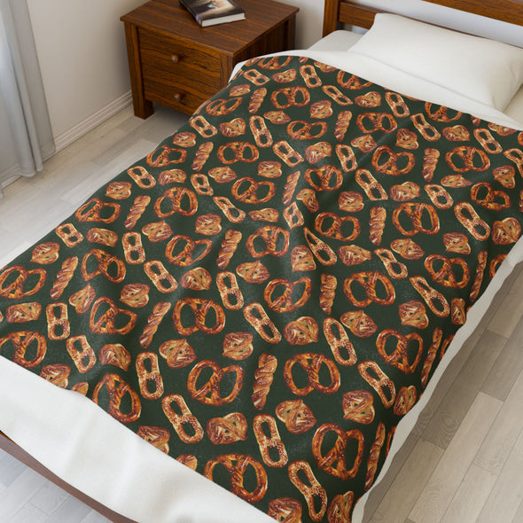 Philly Mixed Pretzels Velveteen Plush Blanket