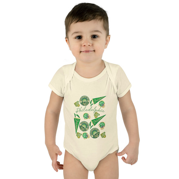 Baby Philadelphia Multi Football Fan Baby Rabbit Skins Onesie