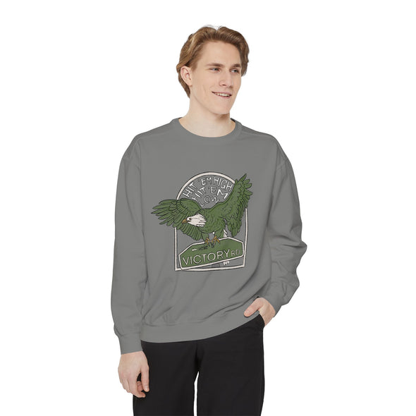 Hit 'em High Eagle Color version Unisex Garment-Dyed Sweatshirt