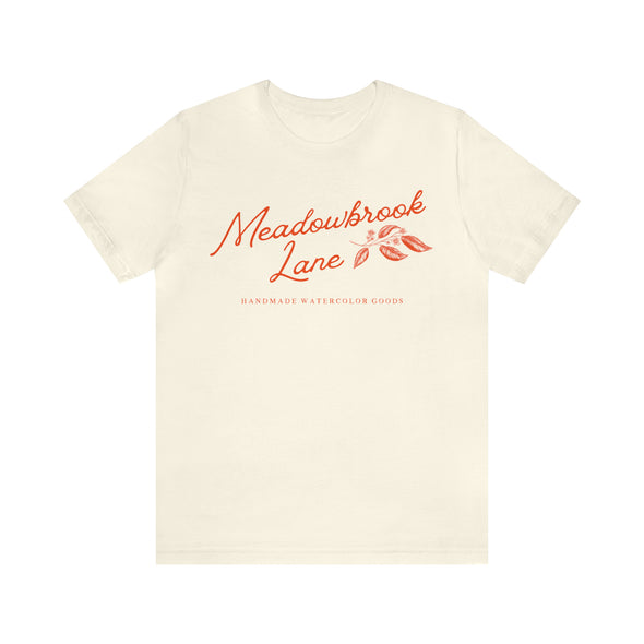 Natural / Coral Unisex Jersey Short Sleeve Tee