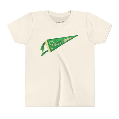 Kids Green Philadelphia Pennant Short Sleeve Tee