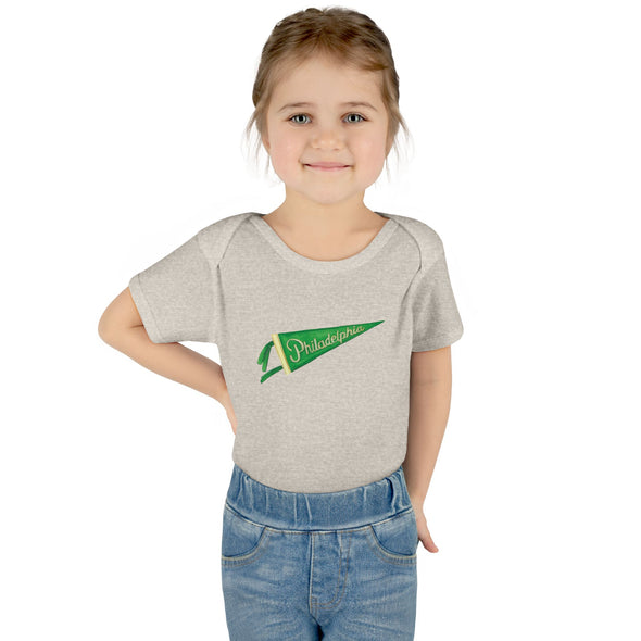 Baby Philadelphia Green Pennant Baby Rabbit Skins Onesie