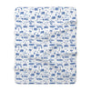 Philly Blue Toile Sherpa Fleece Blanket