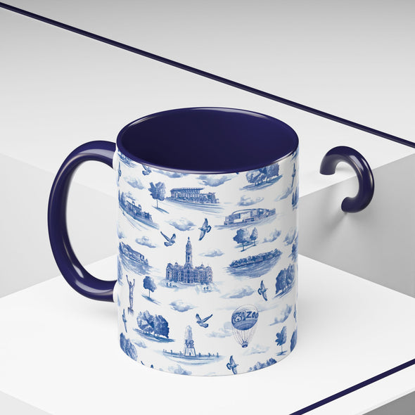 Philly Blue Toile 11oz ceramic mug