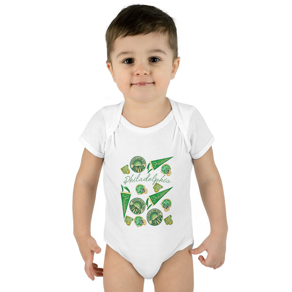 Baby Philadelphia Multi Football Fan Baby Rabbit Skins Onesie