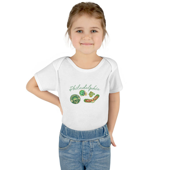 Baby Philadelphia Script Football Fan Baby Rabbit Skin Onesie