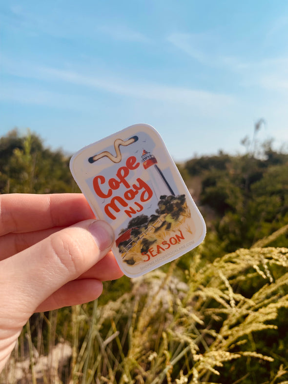 Cape May, Nj Beach Tag Vinyl Sticker