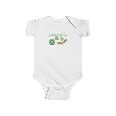 Baby Philadelphia Script Football Onesie