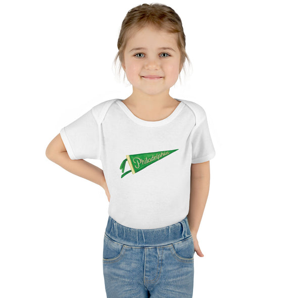 Baby Philadelphia Green Pennant Baby Rabbit Skins Onesie