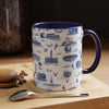 Philly Blue Toile 11oz ceramic mug