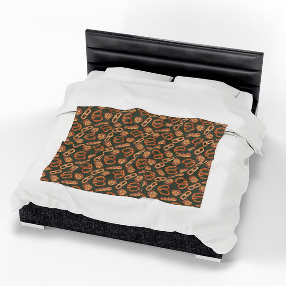 Philly Mixed Pretzels Velveteen Plush Blanket