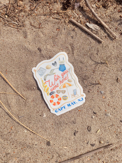 Cape May, Nj Beach Vinyl Sticker