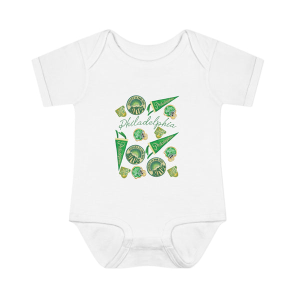 Baby Philadelphia Multi Football Fan Baby Rabbit Skins Onesie