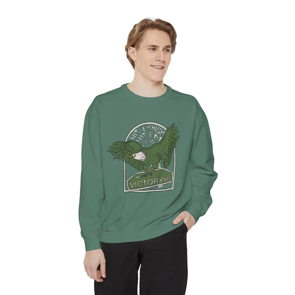 Hit 'em High Eagle Color version Unisex Garment-Dyed Sweatshirt