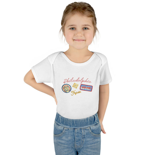 Baby Philadelphia Script Baseball Fan Baby Rabbit Skin Onesie