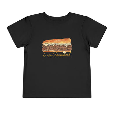 Toddler C is for Cheesesteak Scripted Short Sleeve Tee