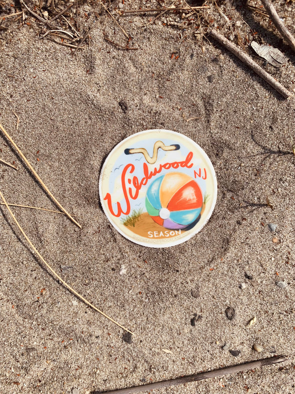 Wildwood, Nj Beach Tag Vinyl Sticker