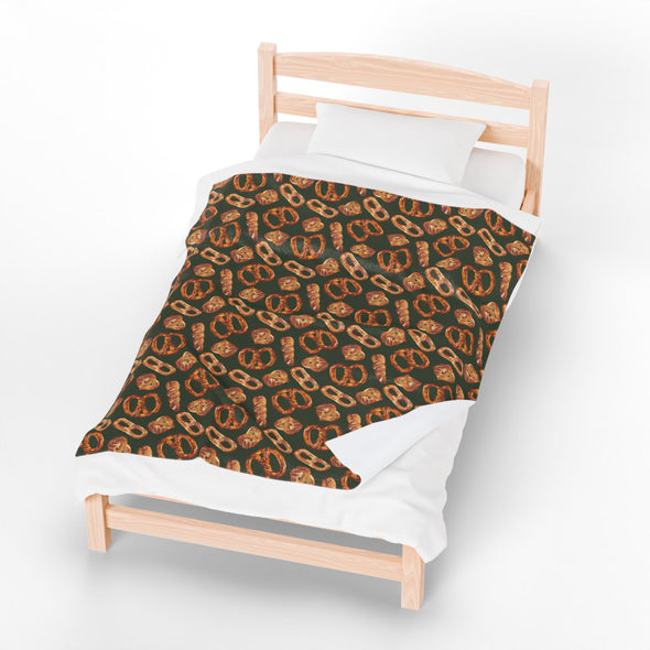 Philly Mixed Pretzels Velveteen Plush Blanket
