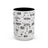 Philly Black Toile 11oz ceramic mug