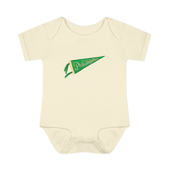 Baby Philadelphia Green Pennant Baby Rabbit Skins Onesie