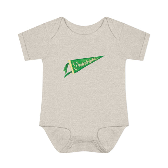 Baby Philadelphia Green Pennant Baby Rabbit Skins Onesie