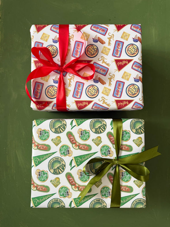Philly Baseball Fan Inspired Wrapping Paper Sheets