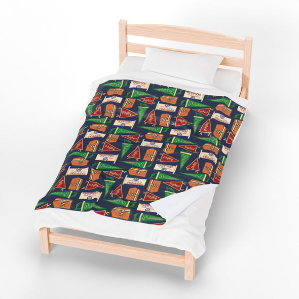 Philly Flags Velveteen Plush Blanket