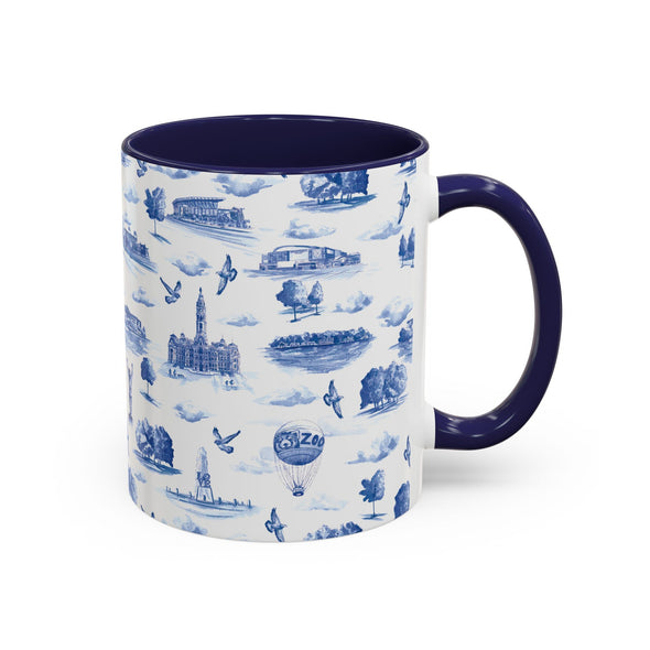 Philly Blue Toile 11oz ceramic mug