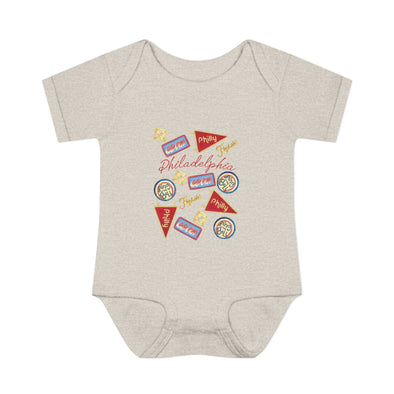 Baby Philadelphia Multi Baseball Fan Baby Rabbit Skins Onesie