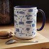 Philly Blue Toile 11oz ceramic mug