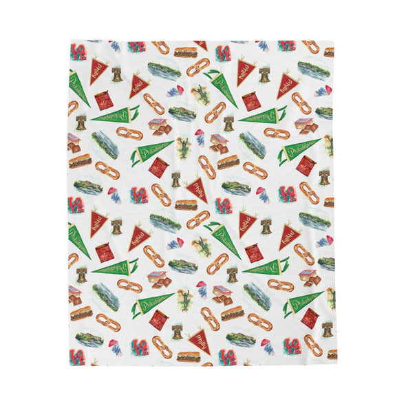 All the Philly Things Velveteen Plush Blanket