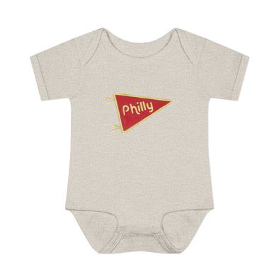 Baby Philadelphia Red Pennant Baby Rabbit Skins Onesie