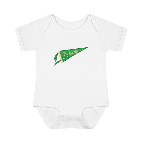 Baby Philadelphia Green Pennant Baby Rabbit Skins Onesie