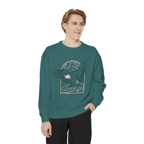 Hit 'em High Eagle Unisex Garment-Dyed Sweatshirt