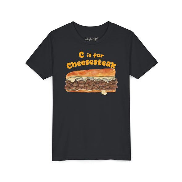 Kids C is for Cheesesteak Short Sleeve Tee
