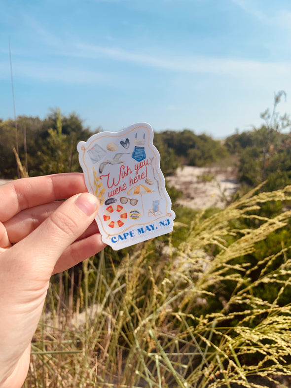 Cape May, Nj Beach Vinyl Sticker